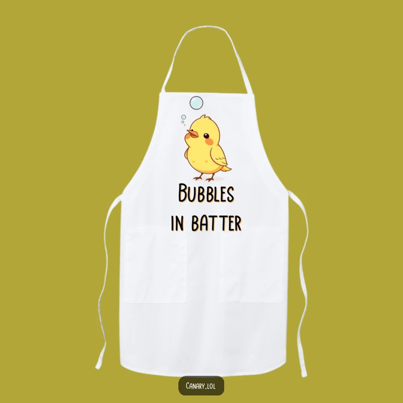 Funny Canary Bubble Chef Apron: Cook with Whimsical Bird Fun