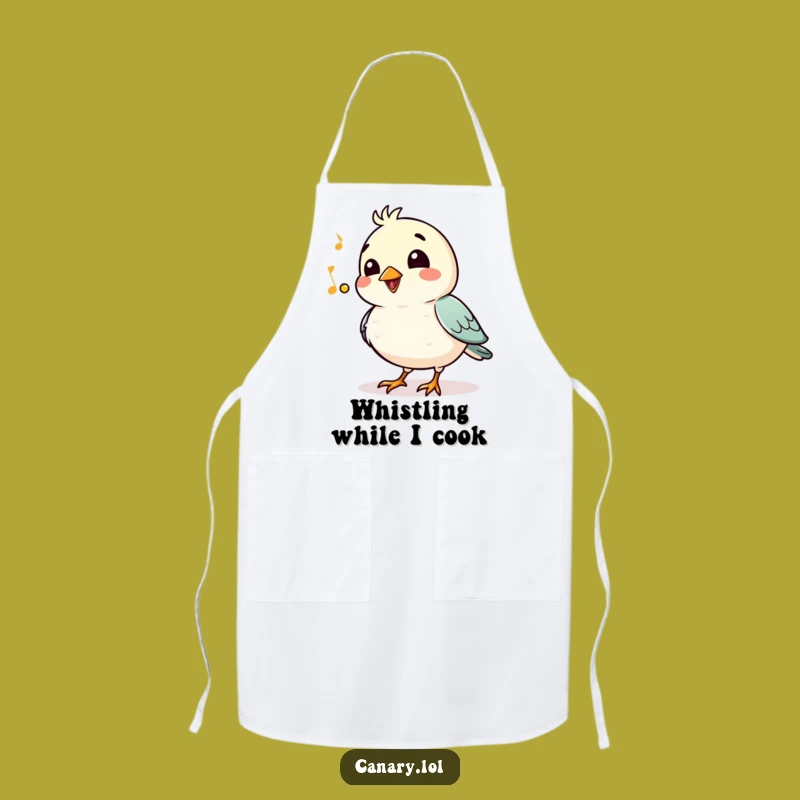 Funny Apron: Whistling Bird Jaunty Tune - Humorous Kitchen Gift