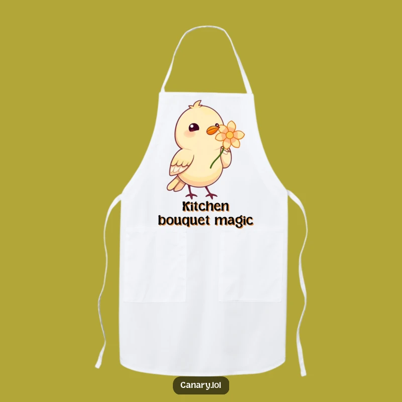 Funny Bird Garden Apron - Cook with Sweet Floral Flair!