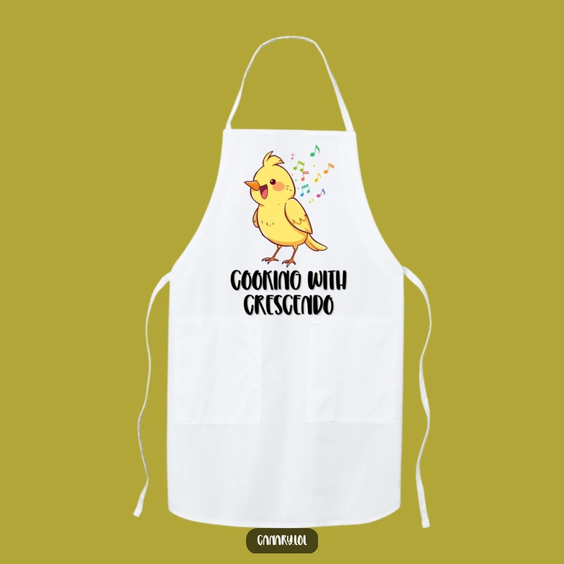 Funny Canary Apron: Musical Bird Spill, Perfect Kitchen & Humorous Chef Gift