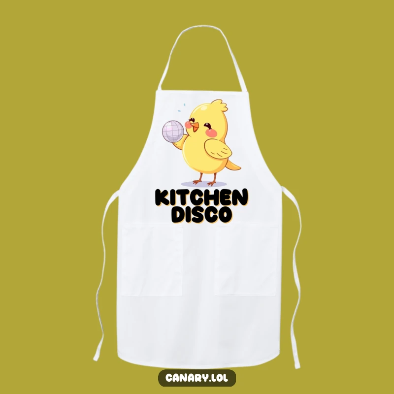 Funny Canary Disco Apron: Cook with Sparkle! The Ultimate Funny Gift for Chefs.