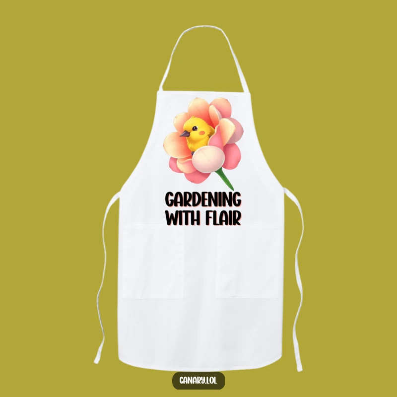 Funny Canary Flower Apron - Curious Kitchen Peek, Perfect Cooking Funny Gift