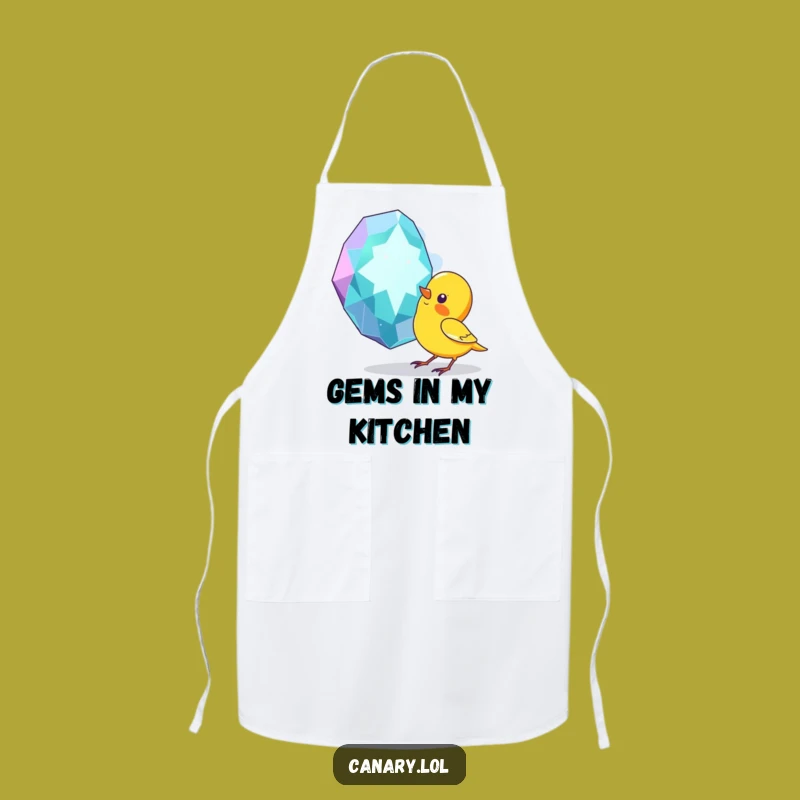 Funny Canary Gem Chef Apron: Cook with Humorous Bird-Inspired Sparkle
