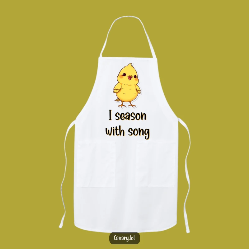 Funny Kawaii Canary Apron: Cheerful Chirping Chef Bird for Kitchen Fun!