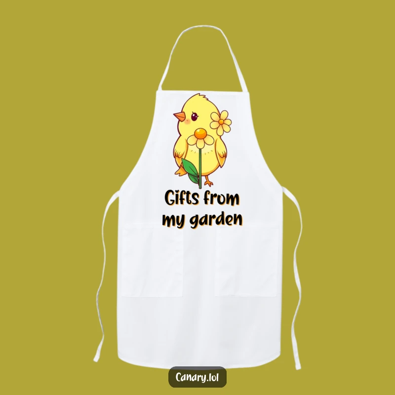 Funny Shy Canary Flower Apron: Cook with Kindness, Cheerful Kitchen Wear, Great Funny Gift