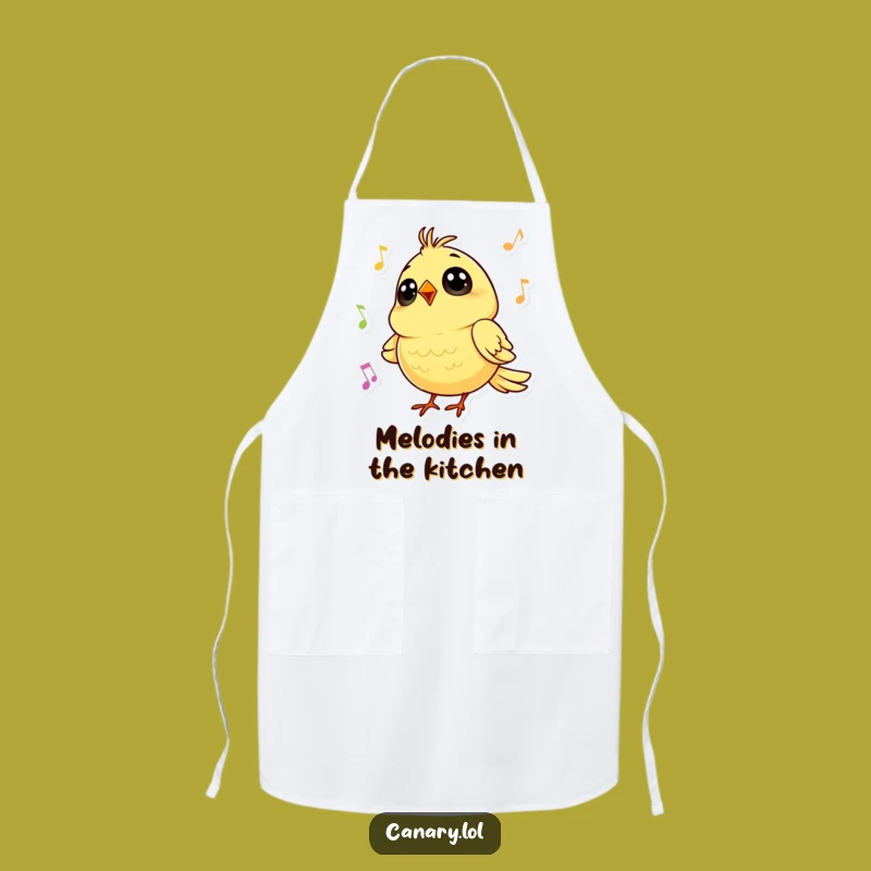 Funny Canary Singing Apron: Chef Cheerful Bird Kitchen Fun