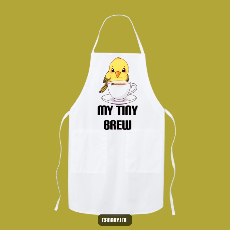 Funny Canary Bird Teacup Apron - Kitchen Funny Gift for Fancy Cooks