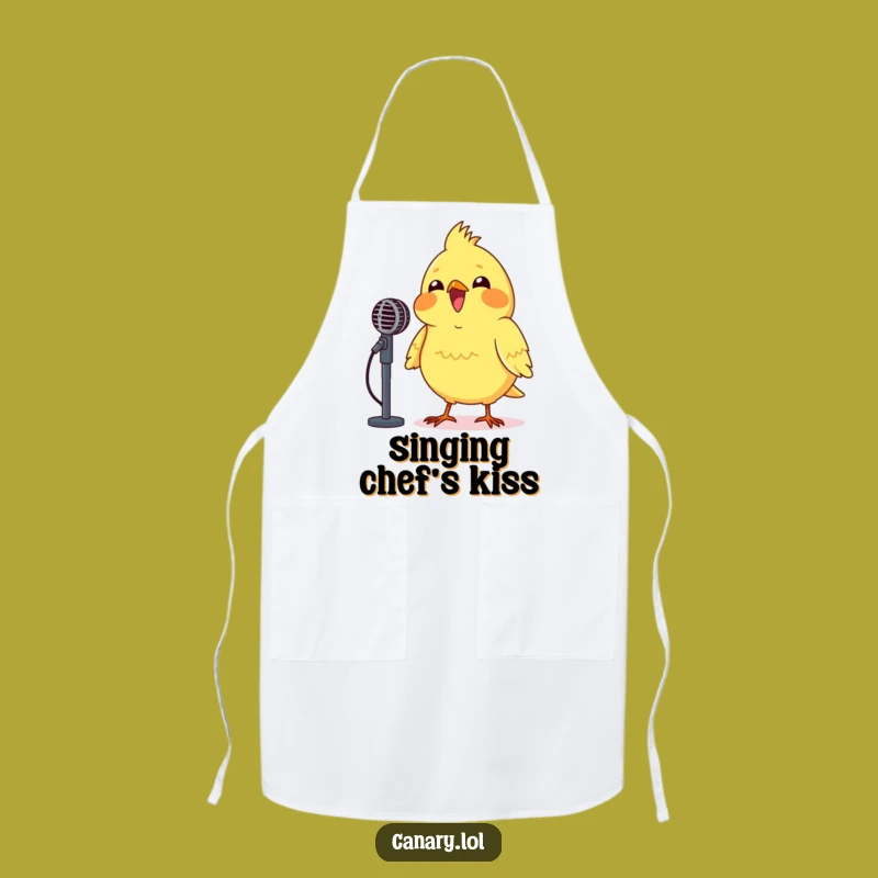 Funny Canary Singing Apron - Cook and Chirp with Joyful Flair!