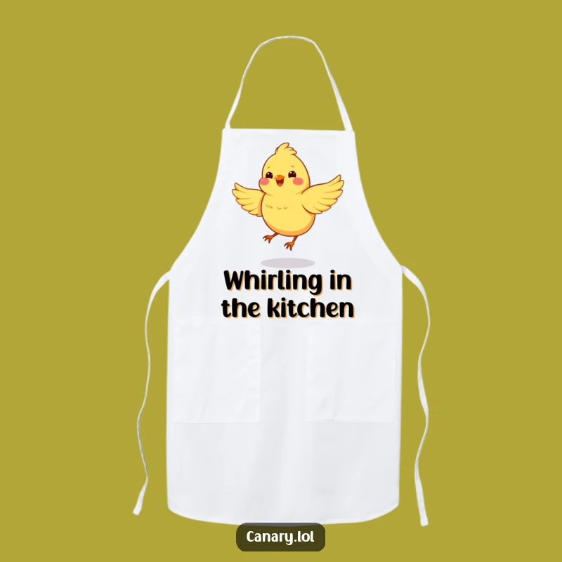 Funny Spinning Canary Apron: Cook with Energy, Cheerful Kitchen Wear, Great Funny Gift