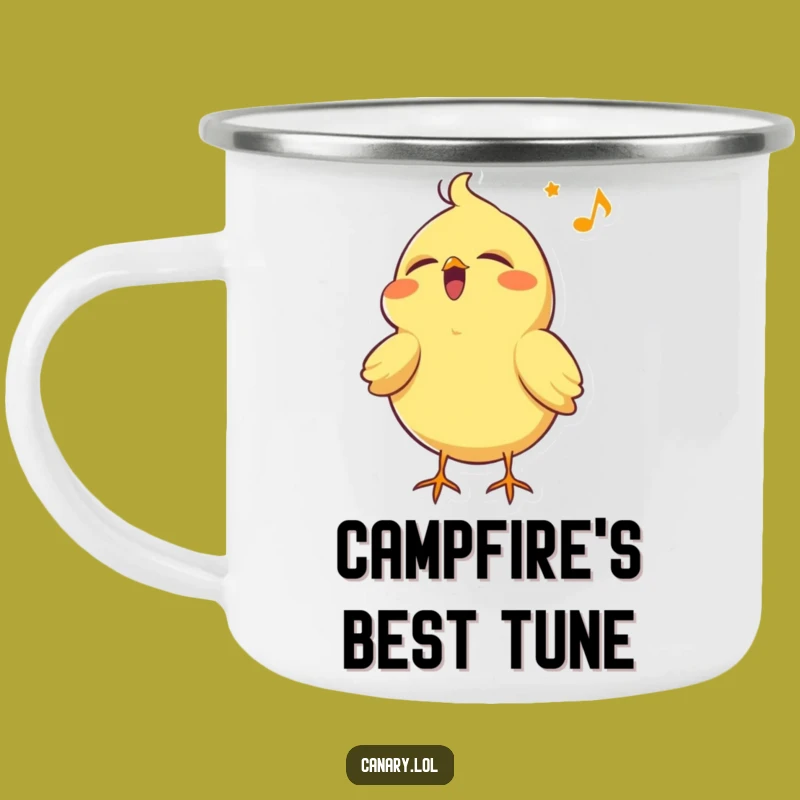 Funny Happy Canary Camping Mug: Song Comfort, Perfect Outdoor & Humorous Gift