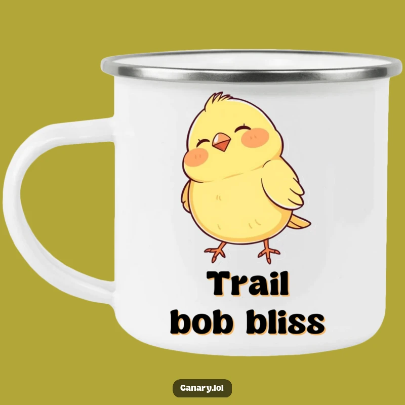 Funny Bobbing Canary Camping Mug: Adventure Companion with a Rhythmic Bird