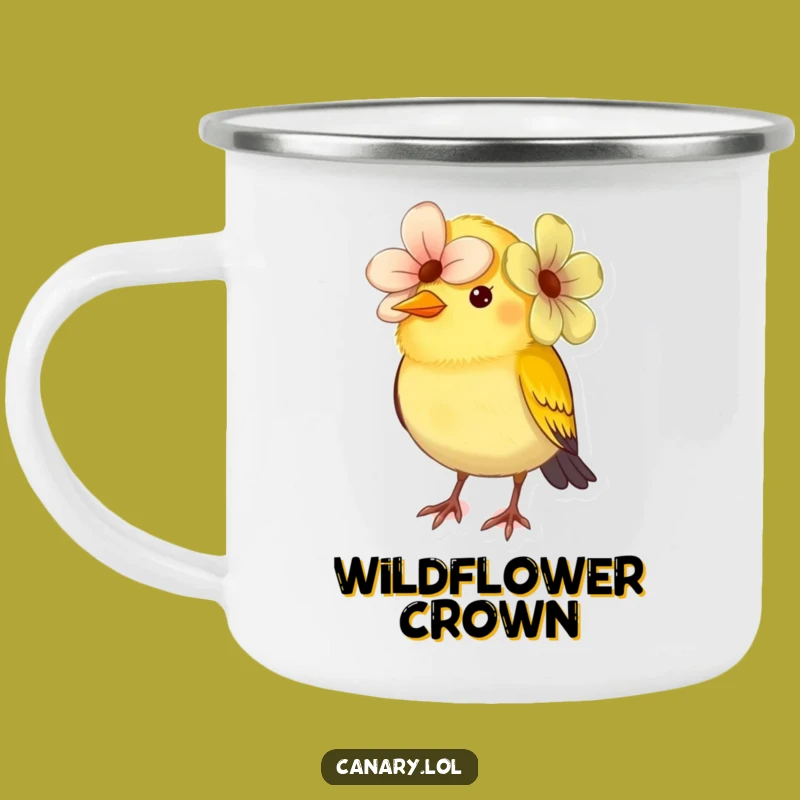 Funny Canary Flower Hat Camping Mug: Outdoor Floral Fashion