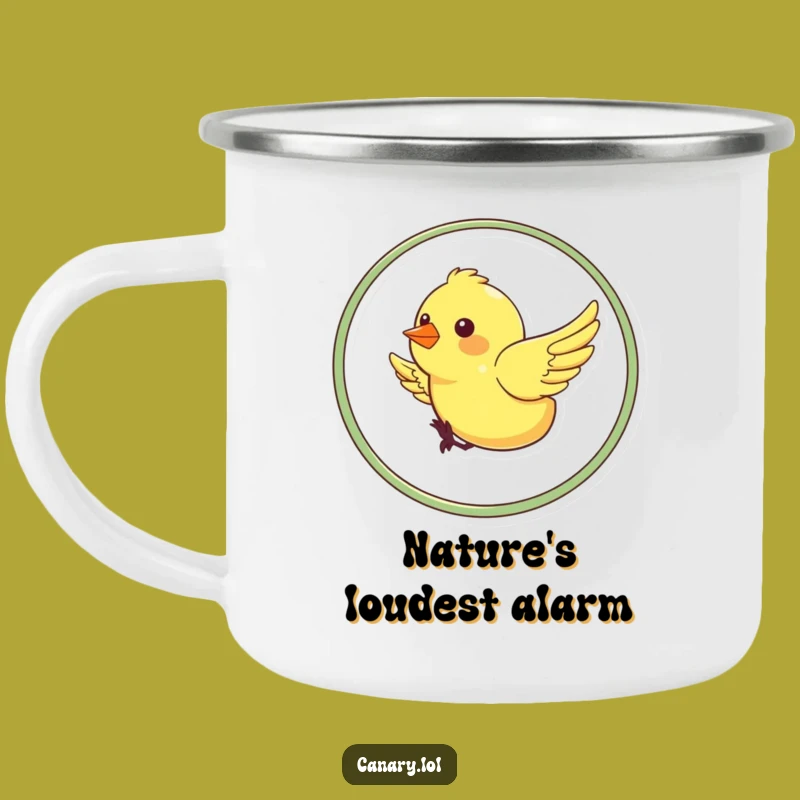 Funny Canary Loop Camping Mug: Adventure Fuel, Cheerful Bird, Ideal Funny Gift
