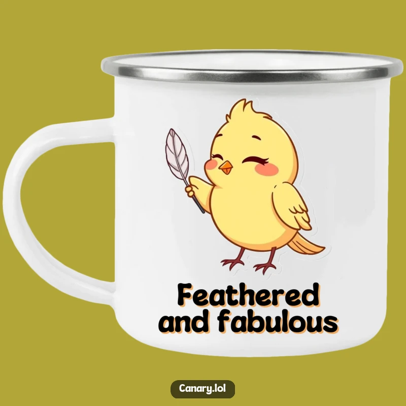 Funny Canary Winking Camping Mug - Feather & Charm Outdoor Cup