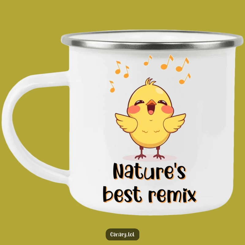 Funny Kawaii Canary Singing Camping Mug - Adventure with Musical Cheer
