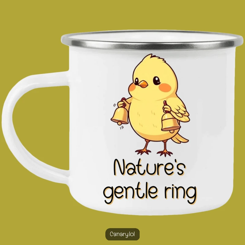 Funny Shy Canary Bird Camping Mug - Campfire Companion, Bell Offering, Great Gift