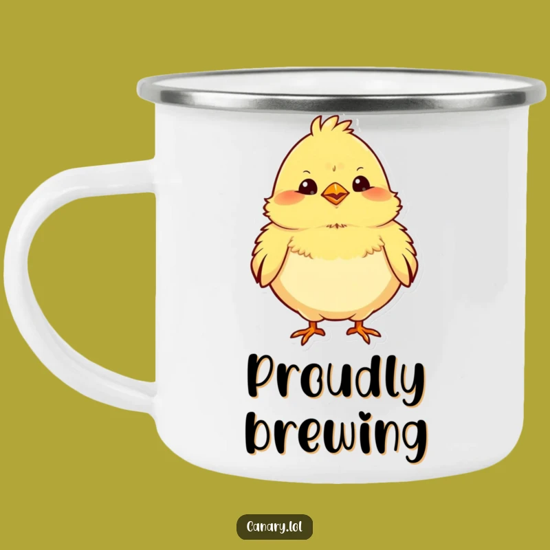 Funny Chubby Canary Camping Mug - Proud Bird Outdoor Mug