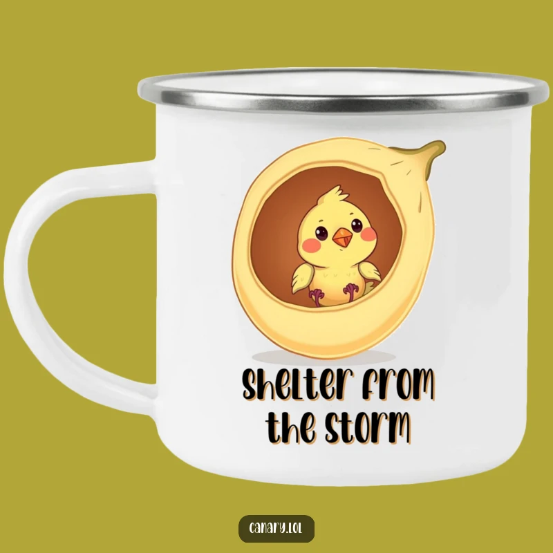 Funny Canary Camping Mug: Seed Pod Peek, Perfect Outdoor & Humorous Nature Gift