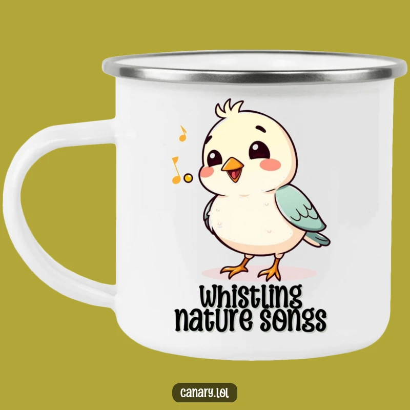 Funny Camping Mug: Whistling Bird Jaunty Tune - Outdoor Humor Gift