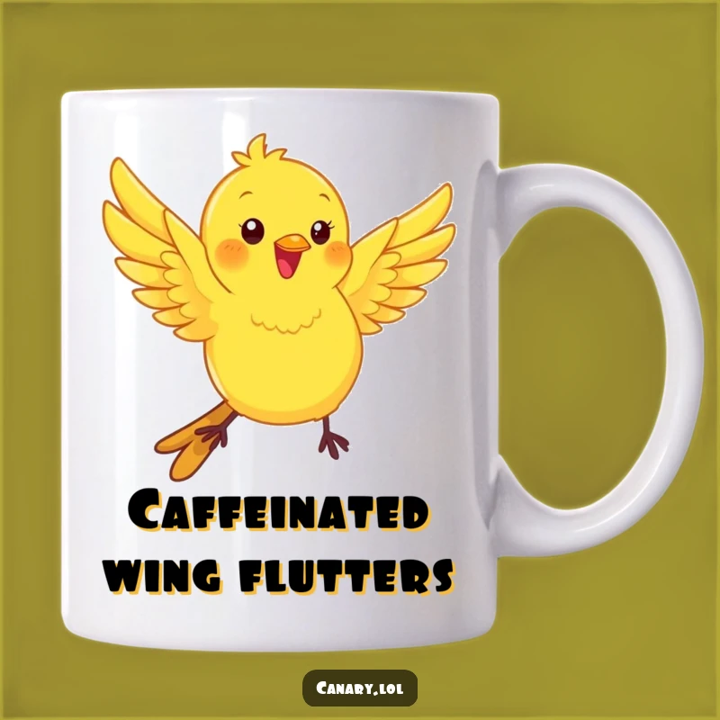 Funny Kawaii Canary Mug: Playful Fluttering Bird Gift for Joyful Mornings!