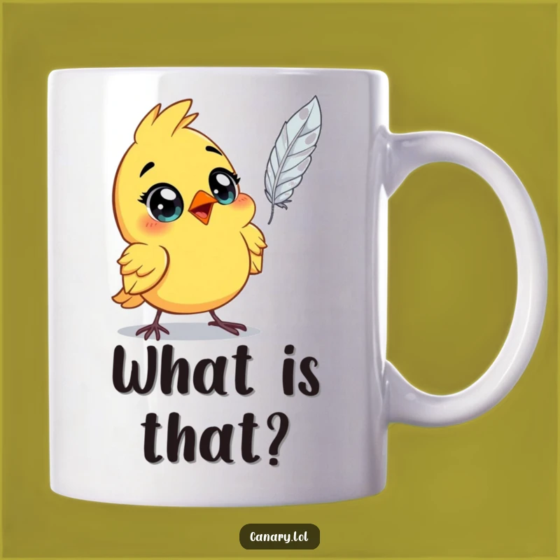 Funny Astonished Canary Mug: Hilarious Feather Surprise Gift