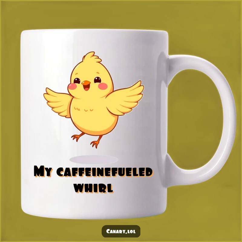 Funny Spinning Canary Mug: Pure Joy, Energetic Bird, Perfect Funny Gift