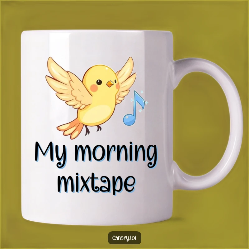 Funny Musical Canary Mug: Cute Bird Singing Gift for Music Lovers