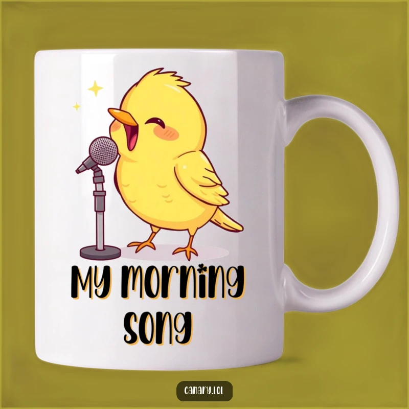 Funny Canary Singing Mug: Enthusiastic Chirps, Perfect Humorous Gift