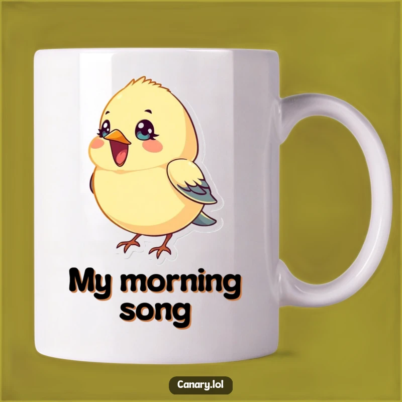 Funny Singing Canary Bird Mug: Bright Eyes, Melodious Gift