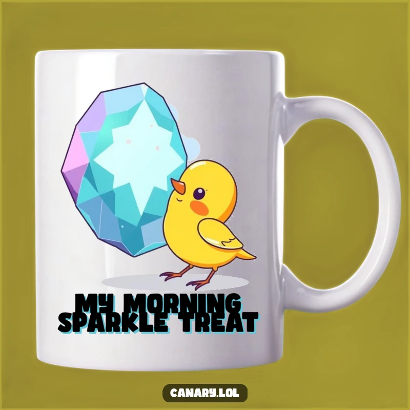 Funny Canary Gem Curiosity Mug: A Unique Gift for Bird Lovers Who Appreciate Sparkle