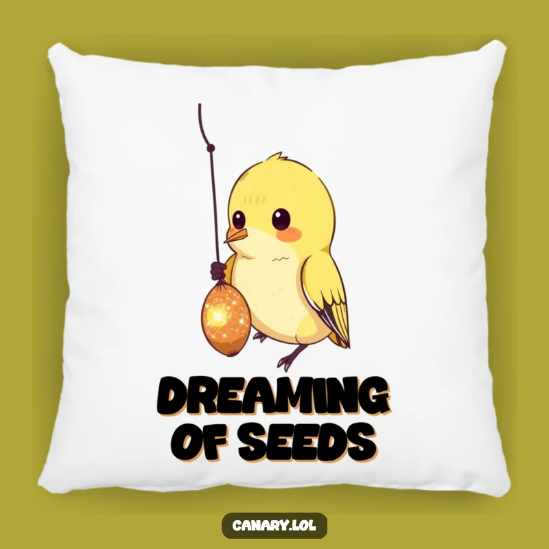 Funny Curious Canary Pillow: Soft Comfort for the Seed-Obsessed