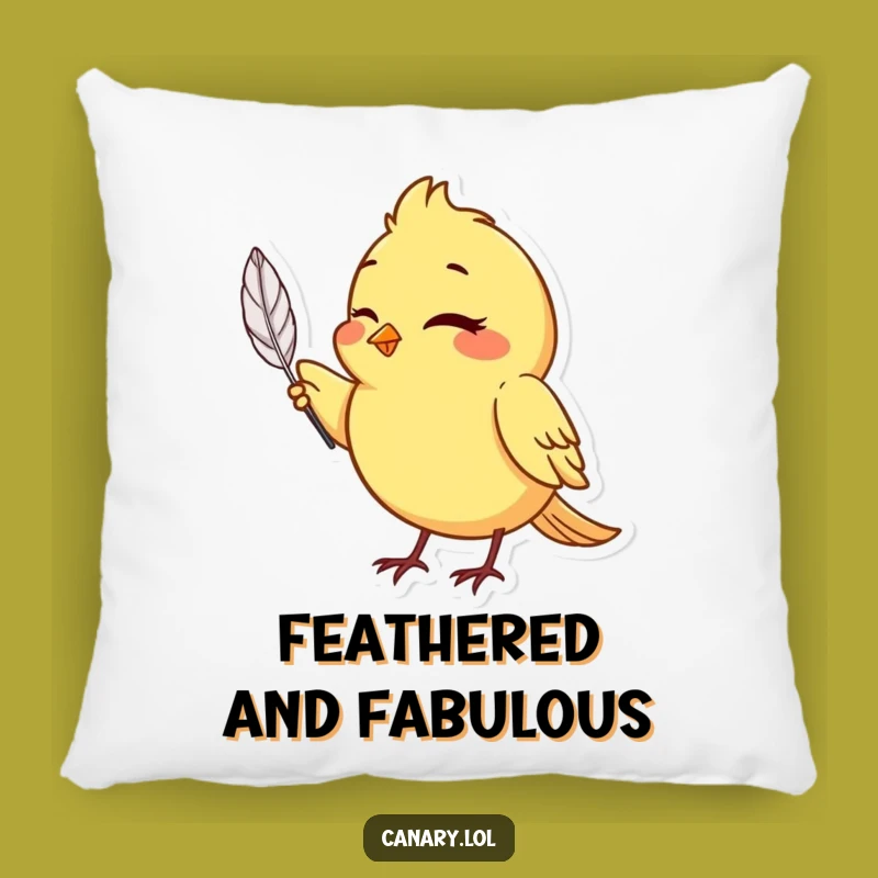 Funny Canary Winking Pillow - Feather & Wink Comfort Accent