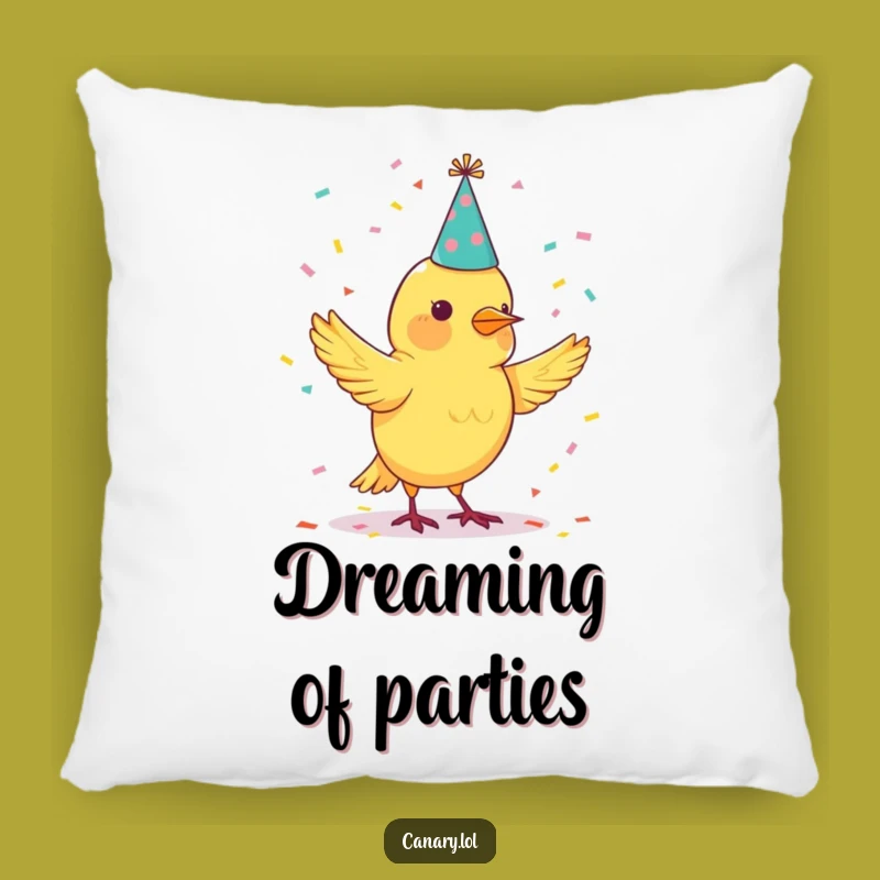Funny Canary Confetti Pillow - Cozy Celebration Decor Gift!