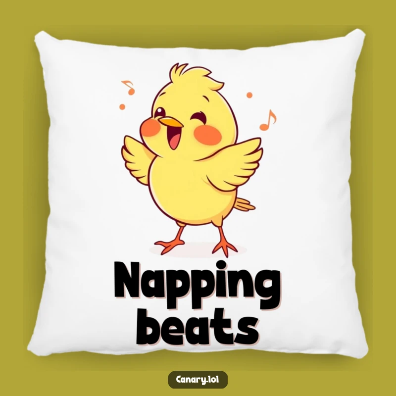 Funny Cheerful Canary Pillow: Cozy Rhythmic Comfort