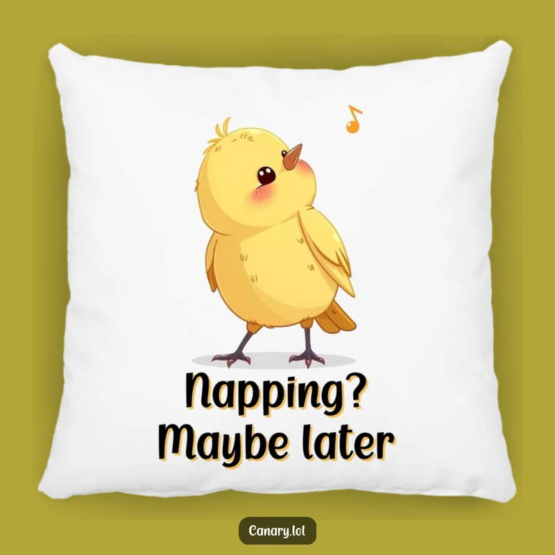 Funny Curious Canary Pillow: Cozy Bird Listening Cushion Gift