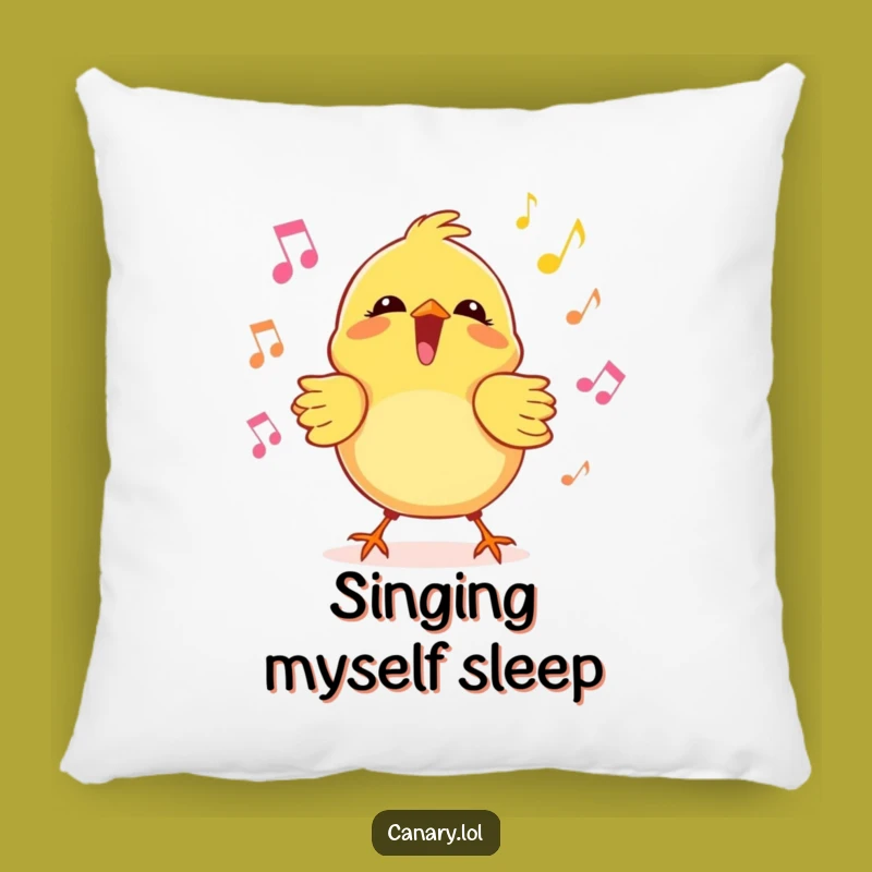 Funny Kawaii Canary Pillow, Joyful Singer Design, Cozy and Hilarious Accent