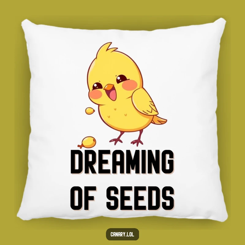 Funny Kawaii Canary Pillow, Pecking Design, Cozy and Hilarious Accent