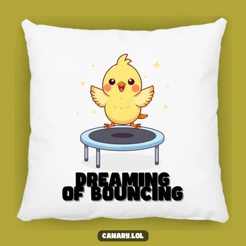 Funny Kawaii Canary Trampoline Pillow: Soft Cuddles, Cute Design, Adorable Funny Gift