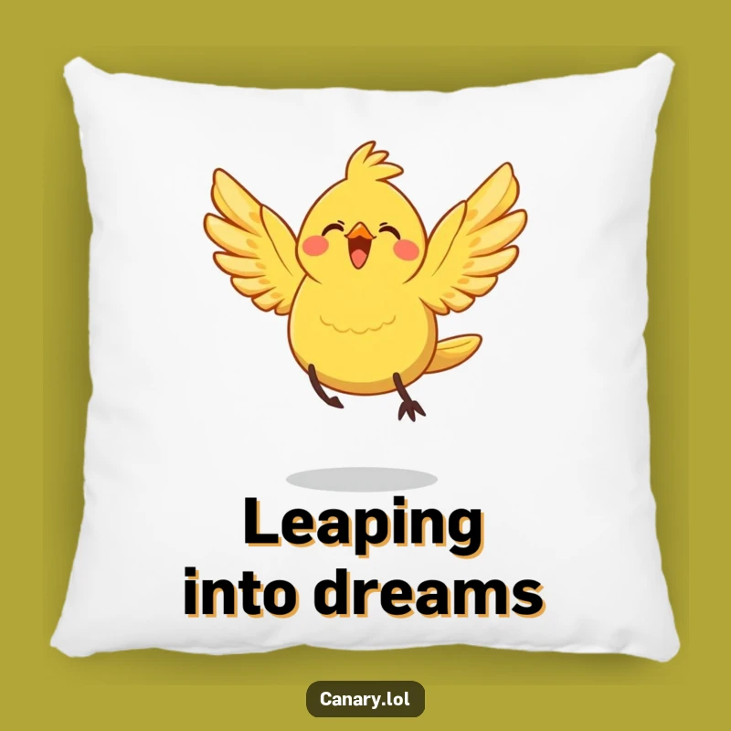 Funny Joyful Leap Canary Bird Pillow: Cuddle Up with Freedom
