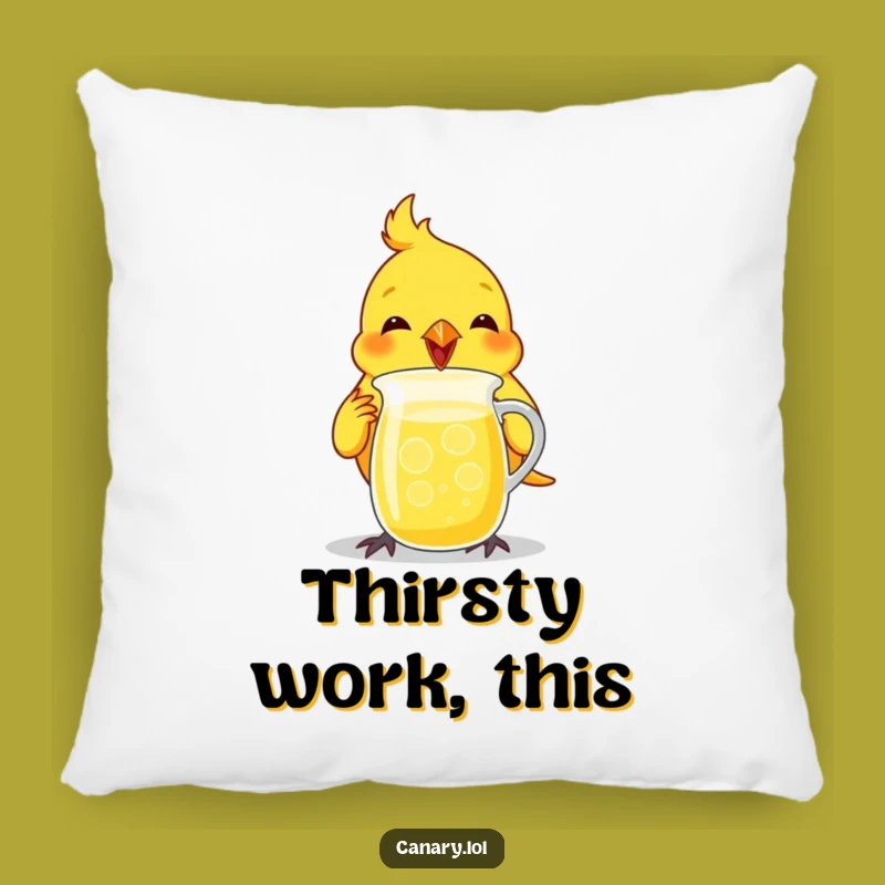 Funny Canary Lemonade Pillow - Cozy Comfort with a Humorous Sip