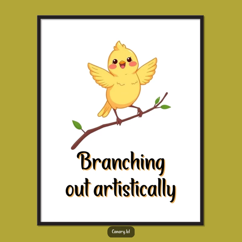 Funny Dancing Canary Digital Art: Instant Joy for Your Space