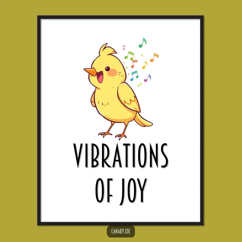 Funny Canary Digital Print: Joyful Music Notes, Perfect Instant Download Humorous Gift