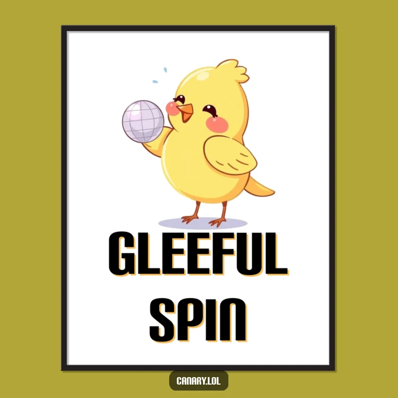 Funny Canary Disco Digital Print: Party Art! The Perfect Funny Gift Download.