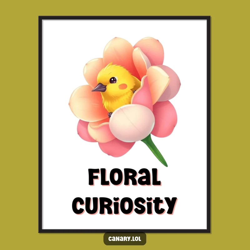 Funny Canary Flower Print - Curious Art, Perfect Instant Funny Gift