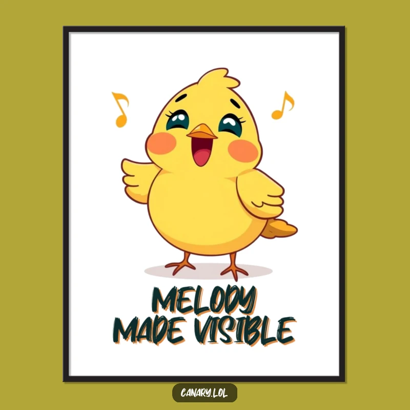 Funny Canary Singing Print - Cheerful Art, Perfect Instant Funny Gift