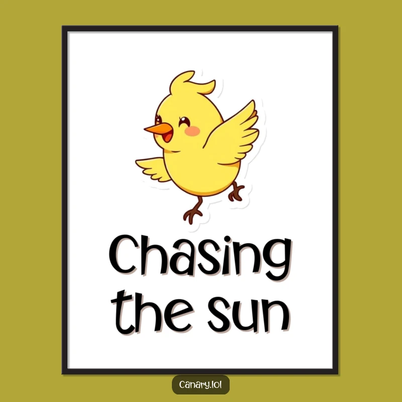 Funny Flying Canary Smile Digital Art: Cheerful Arc Download, Joyful Printable Decor