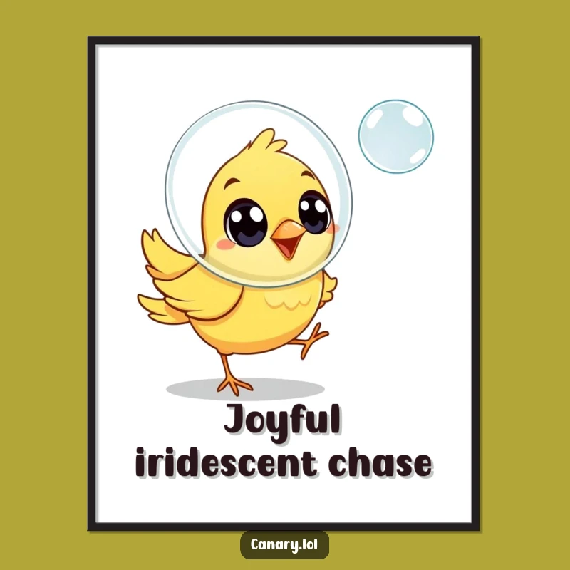 Funny Joyful Canary Bird Art Print - Digital Funny Gift for Cheerful Decor