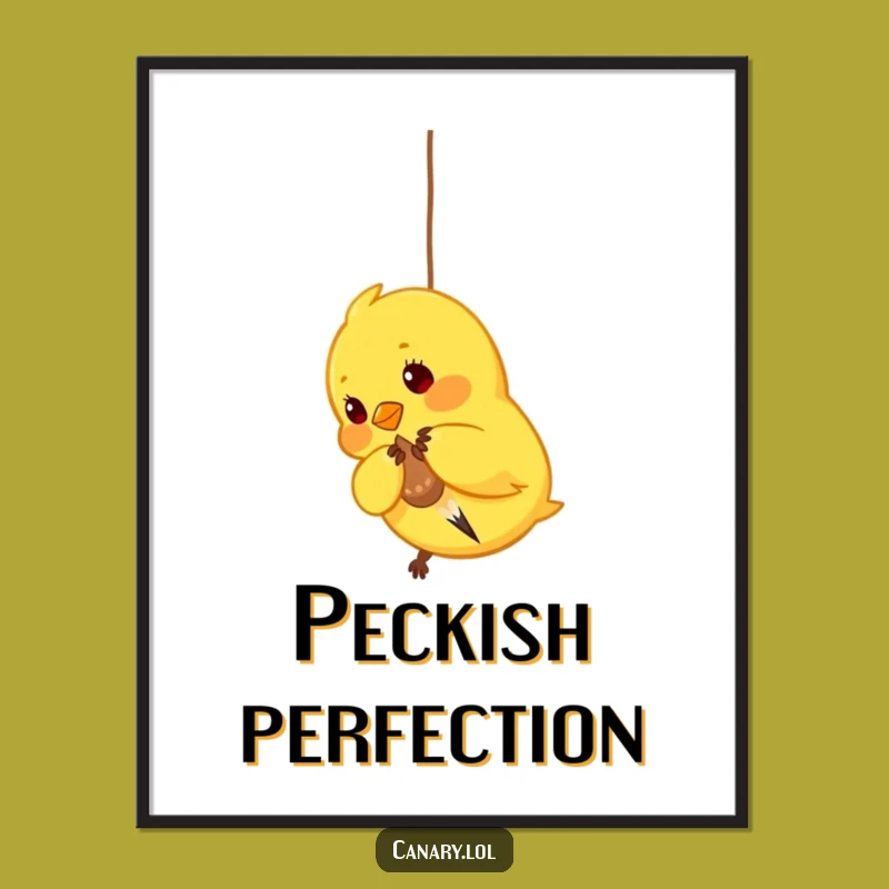 Funny Pecking Canary Digital Art - Instant Playful Decor