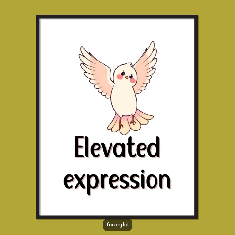 Funny Pirouetting Bird Digital Art: Elegant Aviary Decor, Perfect Funny Gift