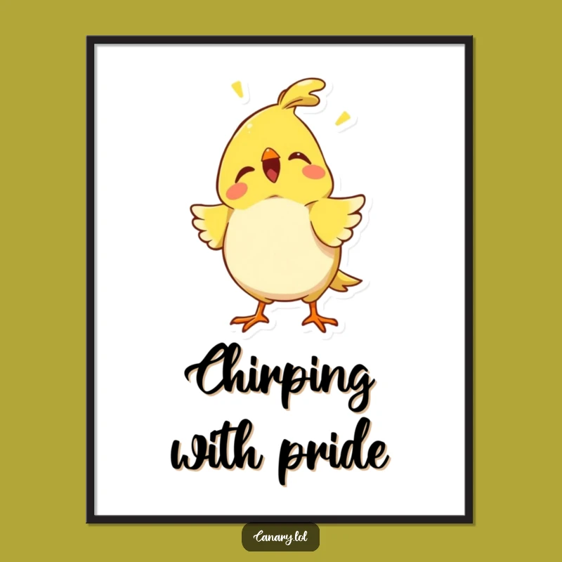 Funny Proud Canary Chirp Digital Art Print - Instant Confident Charm